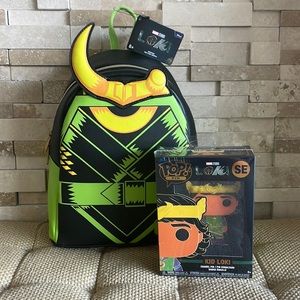 Funko Pop Loki Backpack with Kid Loki Pin